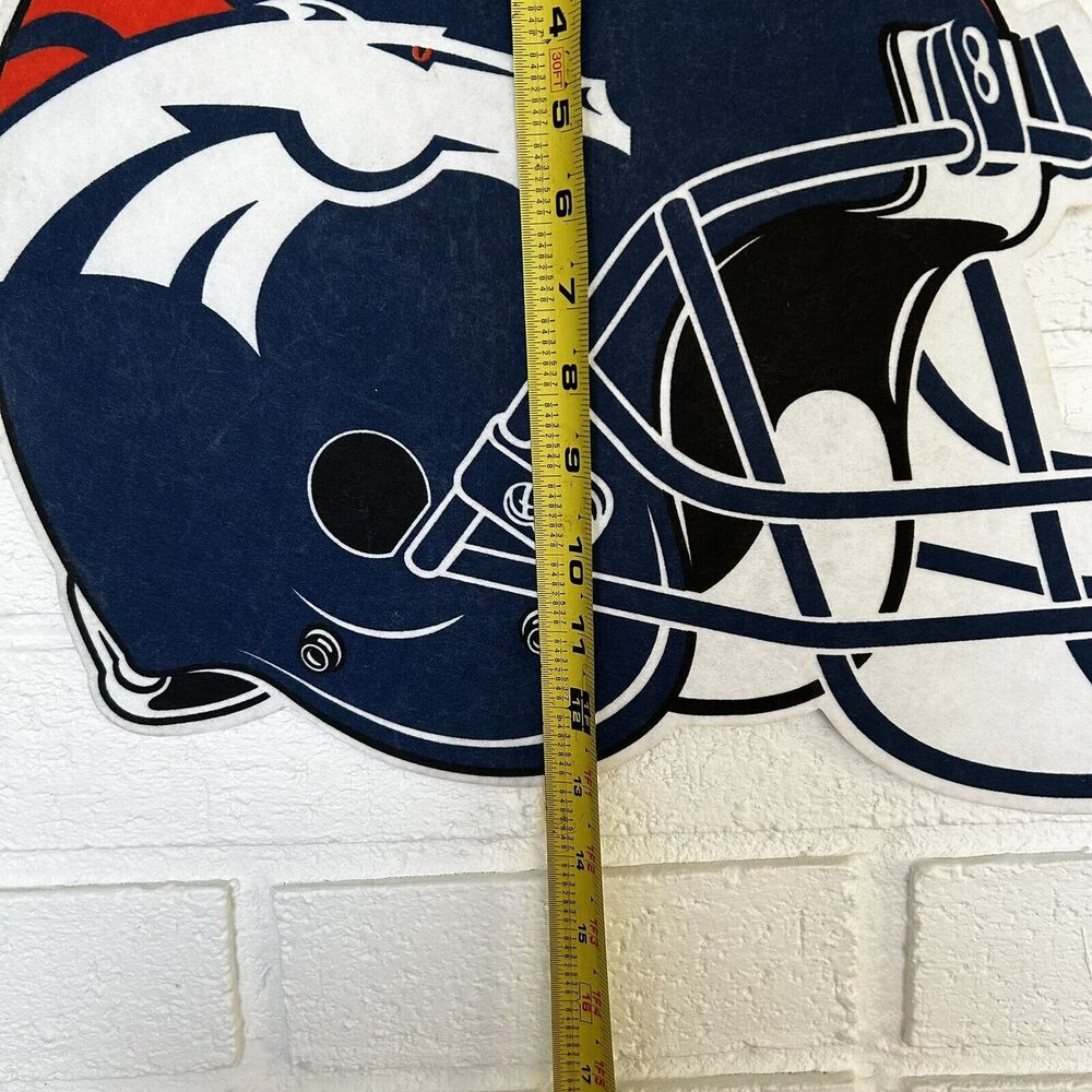 Denver Broncos Pennant Helmet Shape Large 16” X 13” New With Tags NFL - Picture 2 of 5